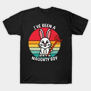 Cute white rabbit is a naughty boy T-Shirt